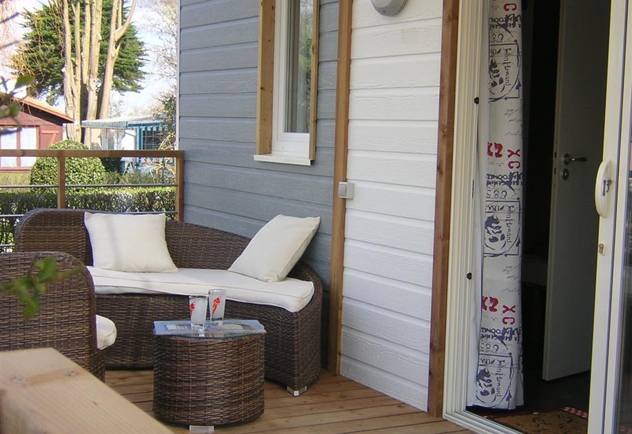 covered terrace - Chalet rental Pornic - 6/8 people - Camping Le Port Chéri Pornic